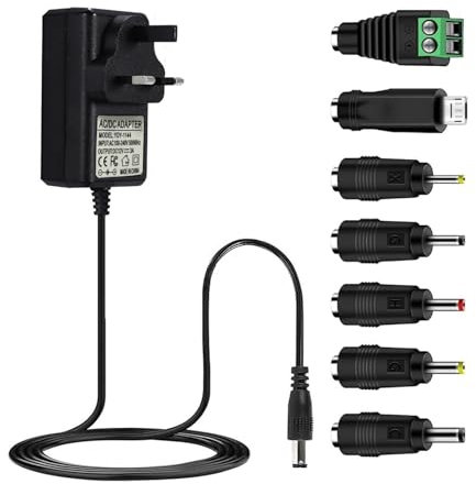 CASPERi 12V 3A Power Adapter AC 100-240V to DC 12V 3A Power Supply Adapter, 36W Wall Charger Replacement for CCTV Camera, DVR, LED Strip Lights, Router, 5.5mm x 2.1mm, UK Plug