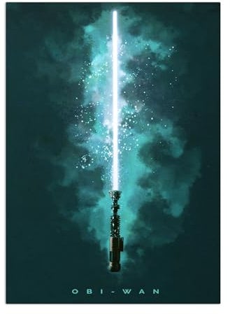 Displate Offiziell Star Wars MetallPoster Magnetische Befestigung Inklusive Lizenziert Bilder Hochwertiges Poster Star Wars - Lightsabers - Obi-Wan Poster 45 cm x 32 cm