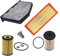 ATEC Germany Inspektionspaket Filterset mit 1x Luftfilter, 1x Innenraumfilter (Pollenfilter) mit Aktivkohle, 1x Ölfilter, 1x Kraftstofffilter, 1x Ölablassschraube