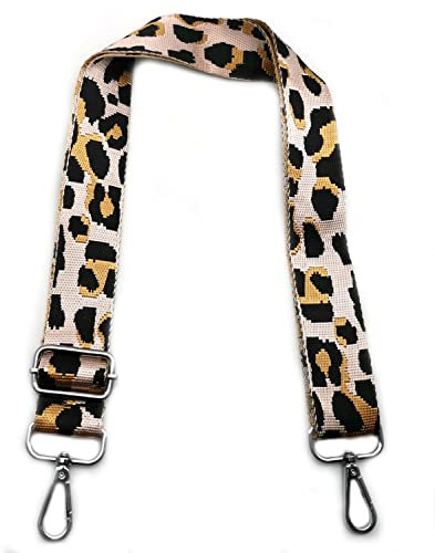 Taschengurte zum Wechseln, Taschengurt Rosa Leopard, Verstellbarer Schultergurt für Tasche mit Karabiner Silber, Schulterriemen 3.8cm Umhängegurt für Taschen für Damen DIY Taschen, #1