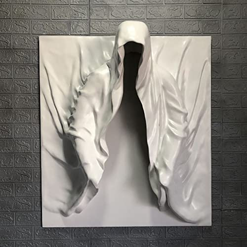 BK&MF Kreative 3D-Glas-Stahlschnitzerei, unsichtbare Charakter-Wanddekoration, Skulptur, Wandbehang für Bar Club Grill,A,100x90x25cm(39x35x10inch)