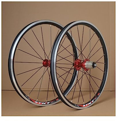 ZFF 20 Zoll 406/451 BMX Radsatz V-Bremse Hohlkammerfelge Aluminiumlegierung Laufrad Set Schnelle Veröffentlichung 7 8 9 10 11 12 Geschwindigkeit Vorderrad Und Hinterrad (Color : Red, Size : 451)
