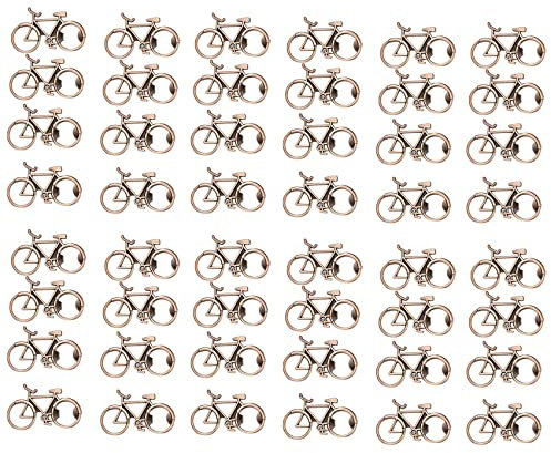 Speesy Lot de 48 décapsuleurs en forme de vélo pour fête de mariage, cadeau souvenir, décapsuleur de bière en métal (bronze antique)
