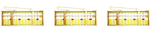 Lanko 3X Boulier Chinois Boulier Antidérapant Grande Taille Cintre en Bois avec 13 Colonnes Outil Soroban Chinois en Mathématiques Jouet D'ÉDucation de Maths pour Enfants 58cm