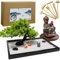 Giardino Zen Kit 12 x 8,Mini Giardino Zen da Tavolo con Sabbia Bianca Artificiale Bonsai, Set Regalo Giapponese,Giardino Zen Giapponese,Vassoio per la Decorazione Della Stanza da Meditazione