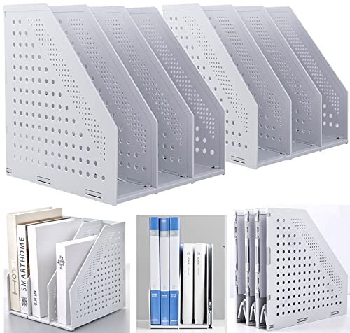 Marte Vanci Faltbarer Stehsammler A4, Zeitschriftenhalter mit 3 Fächern, Schreibtisch-Organizer Aktenordner Aktenmagazinhalter für Büro Schule Hause Bücherregal, Schrank Dokumente Organisation