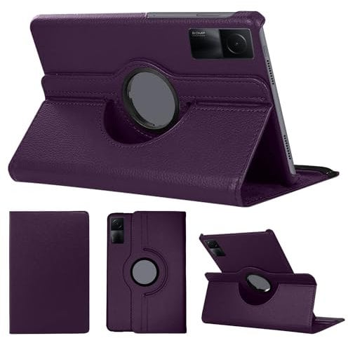 SWEIMEN Case - Compatible with Xiaomi Redmi Pad SE 11 Inch, PU Leather Tablet Cover with 360° Rotatable Stand for Watching Videos, Reading, Typing or Writing