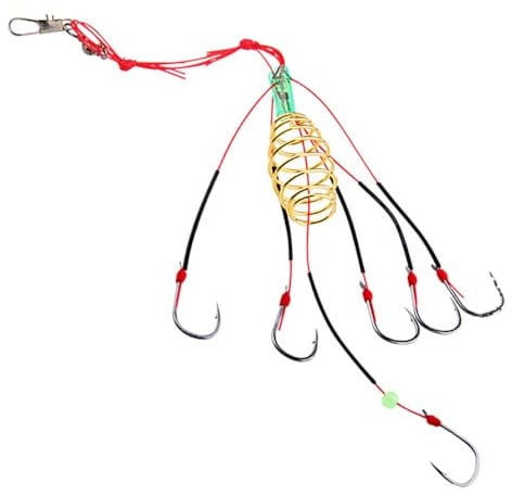 4 Pcs Fishing Baits Hooks Carp Cage Fish Feeder Tackle with Fishing Spring Explosion Fishing Hooks Fishing Accessory 8#