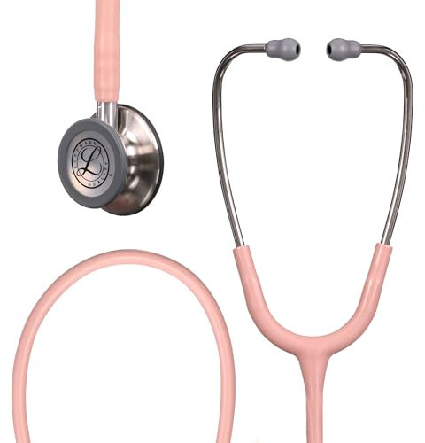 3M Littmann Stéthoscope de surveillance Classic III, pièce thoracique en acier inoxydable, tube en rose champagne, 5910C
