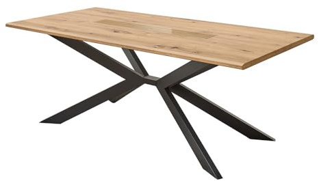 Lomadox Esstisch mit Spider-Gestell, 210x100cm, Eiche