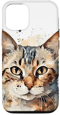 iPhone 12/12 Pro Cat Watercolor Graphic Case