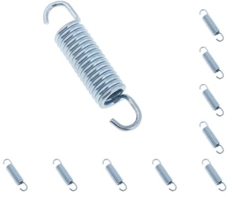 Trampolinfedern, Trampolin-Ersatz, passend für robustes silberfarbenes Metall, 87 mm, 10 Stück