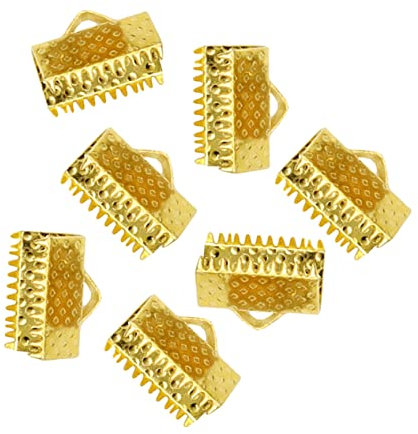 CORHAD 100pcs Metal Mazi Buckles Plated Ribbon Ends Toggles for Cord DIY Jewelry Accessories