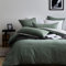 MILDLY Housse de Couette 240x260 Coton, 100% Coton Lavé Parure Housse Couette, Certifié Oeko-TEX, Verte Sauge Parure de Lit 240x260 Coton avec Fermeture Éclair avec 2 Taie d'oreiller 65x65 cm