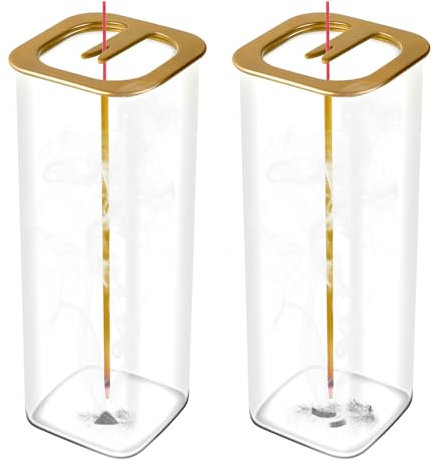 Lot de 2 porte-encens modernes avec récupérateur de cendres en verre amovible pour yoga, méditation, décoration de la maison