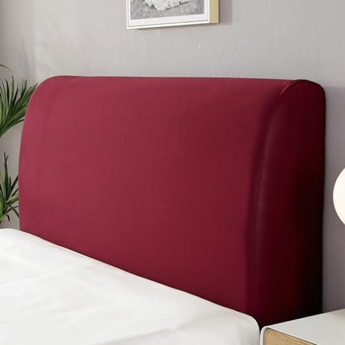 GaoYIYI Bett-kopfteil-schonbezug, Stretch-Bett-kopfteil-bezüge, Staubdichter Schutzbezug Für Getuftetes, Gepolstertes Kopfteil Aus Leinenstoff(Size:200CM/78.74in,Color:rot)