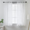 Demetex Voile Net Curtains 45 inch Drop White Curtains with Rod Pocket Top Light Filtering Sheer Curtains for Living Room, Bedroom, Window, 2 Panels,137 x 114 cm, White