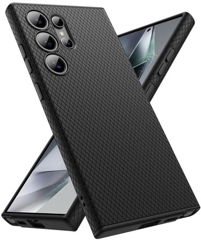 JETech Grip Case for Samsung Galaxy S24 Ultra, Soft TPU Slim Fit Protective Phone Cover with Camera Lens Full Protection, Shockproof (Titanium Black)