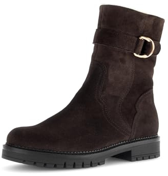Gabor Damen Biker Boots, Frauen Stiefeletten,Winterstiefeletten,Winterschuhe,warm,gefüttert,Stiefel,Bootee,en.Brown(Webl/bro),37.5 EU / 4.5 UK