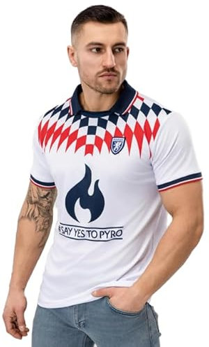 PGWEAR Retro Football Jersey SYTP (DE/NL/SE/PL, Alphanumerisch, XL, Regular, Regular, Weiß)