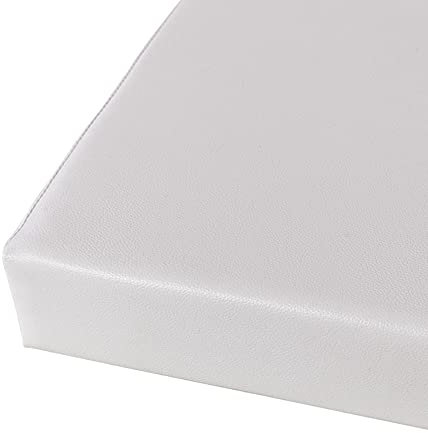 Generisch Sitzkissen Premium Custom Kunstleder Sitzkissen,Verdicken Atmungsaktiv Lange Hocker Stuhlkissen Bankkissen Stuhlpolster Sofakissen-Weiß 60x35x5cm(24x14x2inch)