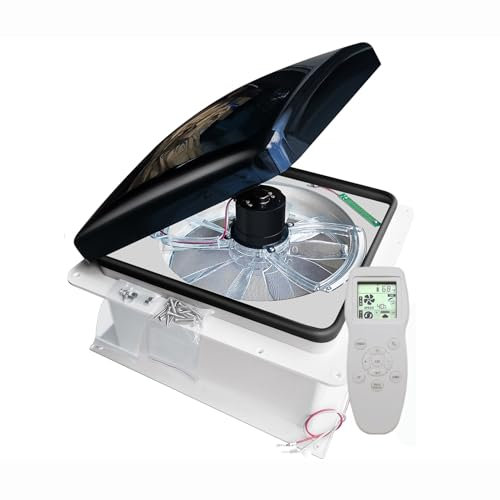 XRRJFYH Ventilatore Camper con Sensore Pioggia Oblo Camper 40x40 Ventola di Ventilazione per Camper con Telecomando Ventilatore 12 Volt per Camper