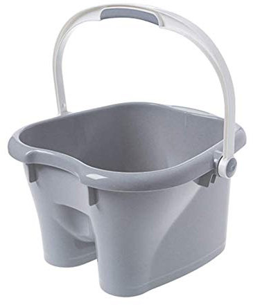 AUCALIWI Fußbad, Whirlpool, verdicktes großes Kunststoff-Fußbecken, Massage für Pediküre, Einweichen, Entgiften, Eimer, Fass, Zuhause, Salon, Grau (Grau)