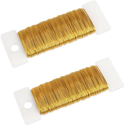 DERAYEE 2 Rollen Basteldraht,70M Draht zum Basteln Aludraht Aluminium Modellierdraht Schmuckdraht 22er Draht für Schmuck Handwerk Pflanzen Dekoteile (Gold)
