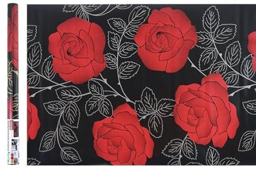 Friesenthal Selbstklebende Deko/Klebefolie für Möbel, Fenster und Türen 200x45 cm (Rote Rosen)