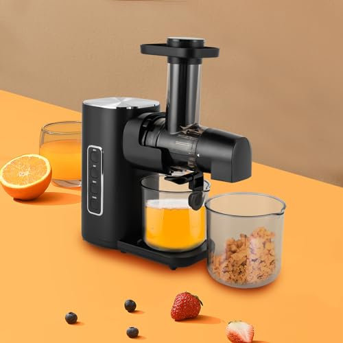 MEELRYD Spremiagrumi frutta e verdura, spremiagrumi elettrico da 150 W, con 2 livelli di velocità e sistema anti-goccia, ad alta resa, facile da pulire (nero)