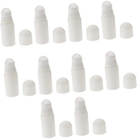 IWOWHERO 10stücke Kunststoff Roller Flaschen Nachfüllbar Für Ätherische Öle Aromatherapie Deoroller Reisegröße Wiederverwendbar Weiß Mit Glatter Kugel Zur Einfachen Öl-applikation