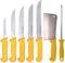 HOOZ Profi Fleischermesser Set 8-teilig mit Magnetstreifen - Scharfe Edelstahlmesser für Fleisch, Fisch und Geflügel aus Edelstahl – extrem scharfes Schlachtermesser/Küchenmesser