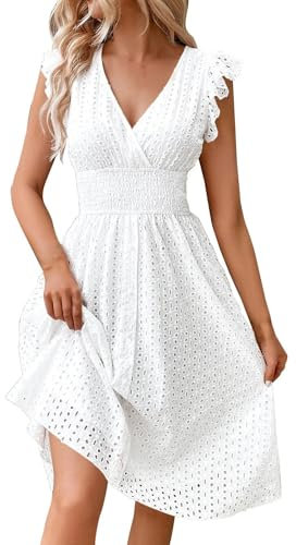 Robe Femme Chic Et Elegant Robe Sexy Chic Robe De Soiree Tenues Élégante Plage Robe De Plage Robe Plage Robe Courte Grande Taille Et Ventes Flash White S
