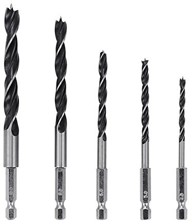 Qussedser HSS 1/4 Sechskantschaft Point Spiralbohrer Set Quick Change 5Pcs 4-10Mm für Werkzeuge