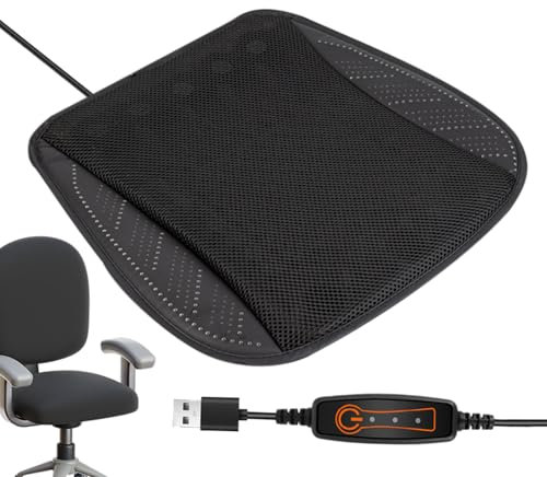 syayw Car Ventilated Seat Cushion - Ventilated Car Front Seat Cooling Pad,USB Plug-in Quiet with 8 Fans Ice Silk Mesh Adjustable Three Wind Speeds for Hot Weather