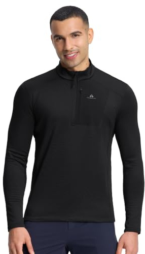 Pioneer Camp Herren Laufjacke Langarm aus Fleece mit hohem Kragen(BK,XL)
