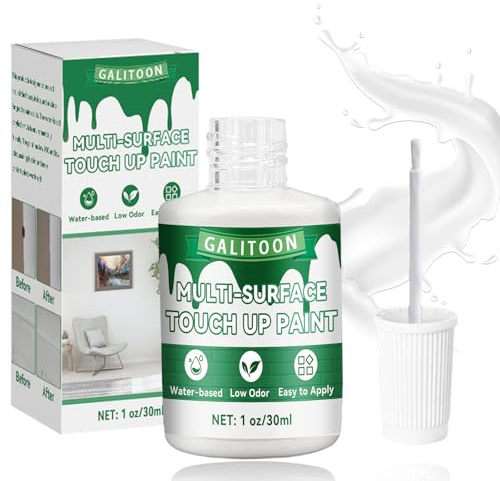 White Wall Paint for Scratches, Touch-Up Paint Pen, Marks & Stains, Fast Drying, Odourless, Mess-Free, Multi-Surface Repair for Walls, Ceilings, Furniture, Appliances and Porcelain Bath Paint