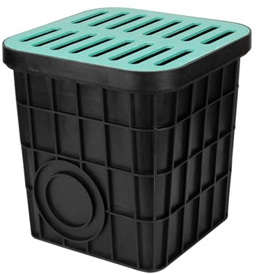 KVMORZE 15x15x15 in Large Catch Basin with Fiber Glass Grate for Drainage