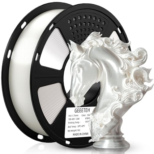 GEEETECH PLA silk Filament 1,75mm,3D Drucker Filament PLA 1kg,Silk weiß