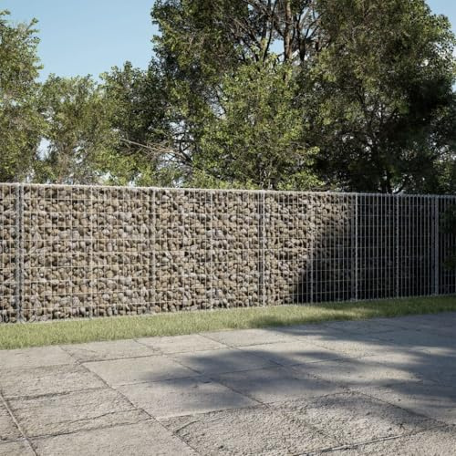 Jardinera para exteriores, gaviones con tapa, 850 x 100 x 100 cm, hierro galvanizado, para jardín de invierno, balcón, terraza