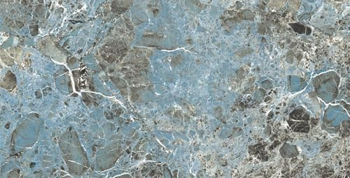 Gres24 Prestige Elegant Piastrella in Gres Porcellanato, Verde Teal, Lucido, Effetto Marmo, Superficie Liscia, 60x120 cm, Spessore 8,3mm (1,44m² per scatola)