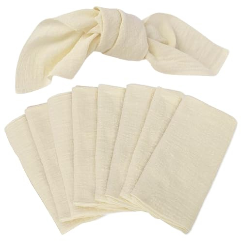 YOUNGSAY 8 Stück Baumwoll Leinen Servietten - 40 x 40cm Wiederverwendbar | Hautfreundlich und weich, Atmungsaktiv und schnelltrocknend, Nicht leicht zu verformen, Für Hochzeit Dinner Party Restaurant