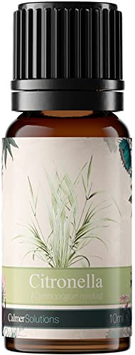 Calmer Solutions Citronella Essential Oil 10ml – 100% Pure & Natural – Ideal for Insect Repellent, Aromatherapy, and Diffuser Use – Steam Distilled in The UK