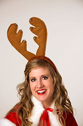 Festartikel Müller Rentiergeweih mit Schellen, Braun