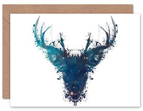 Wee Blue Coo Tintenklecks Hirsch Geburtstagskarte
