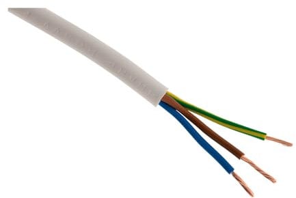 Câble d'alimentation électrique H05VV-F 3G1,5mm² - Blanc - 50m - Zenitech