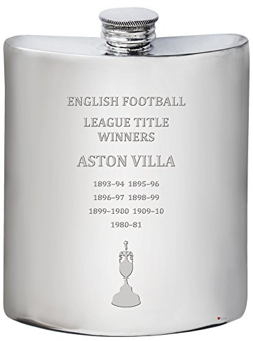 I LUV LTD 6oz Pewter Hip Flask for Aston Villa Football Club Premiership & 1st Division English Football Titles
