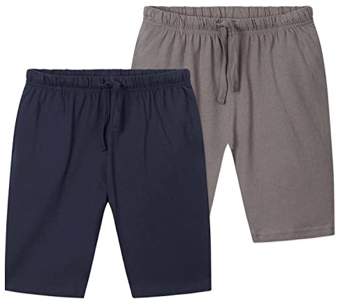 CityComfort Shorts Pyjamas for Boys Teens Pack of 2 PJs Summer Casual Lounge Wear Soft Jersey Pyjama Shorts with Pockets (Navy/Charcoal, 5-6 Years)