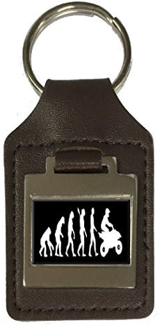 Porte-clés en cuir gravé Evolution singe à homme Quad Bike