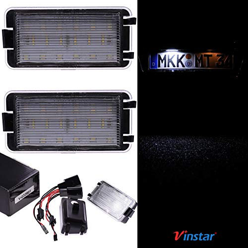 VINSTAR LED Kennzeichenbeleuchtung E-geprüft CAN-Bus 18 LEDs je Modul 6000 Kelvin kompatibel mit SEAT (alle passenden Modelle in der Produktbeschreibung!)
